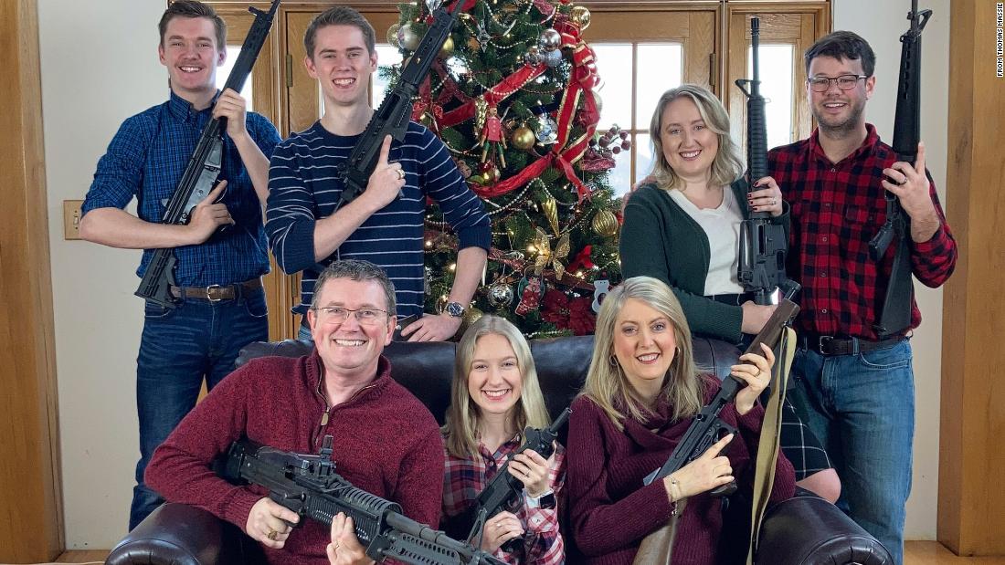 Rep. Thomas Massie posts family gun photo for Christmas, asks Santa for ammo days after school