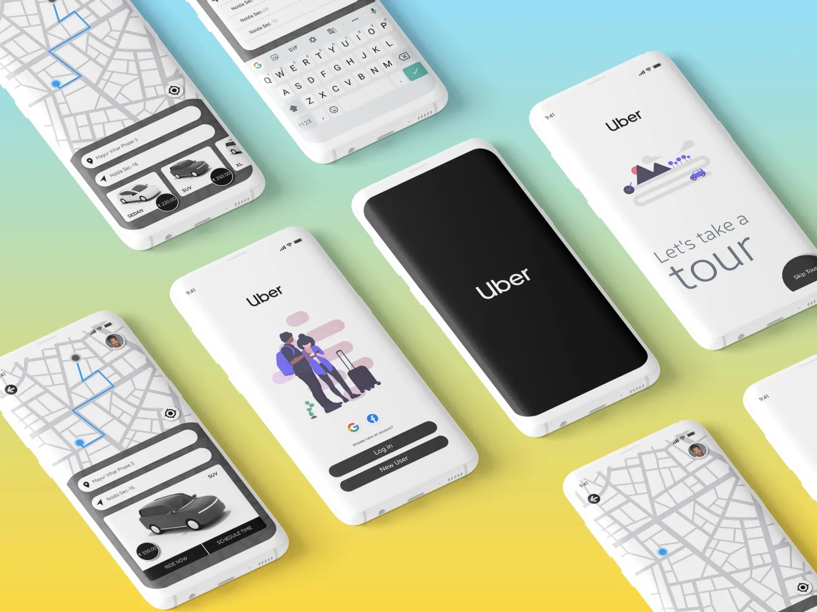 Uber App UI Concept by Rohit R.Nath on Dribbble