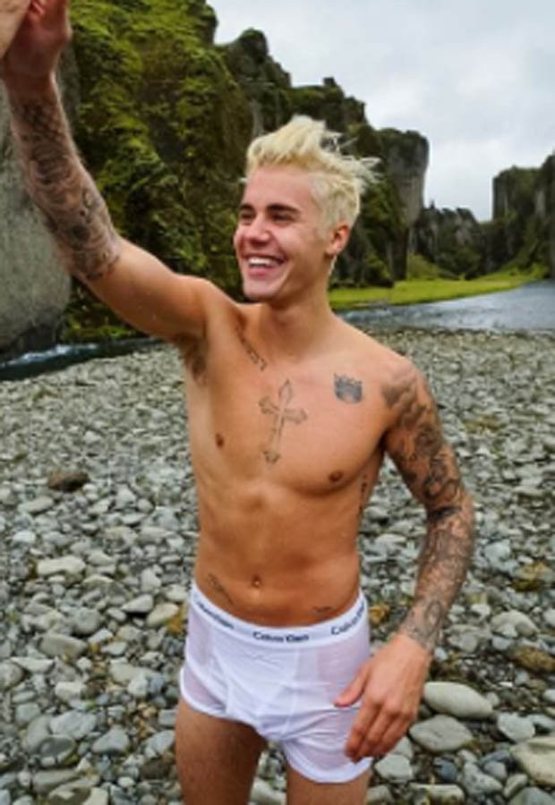 Justin Bieber has exposed his penis again in see through underwear