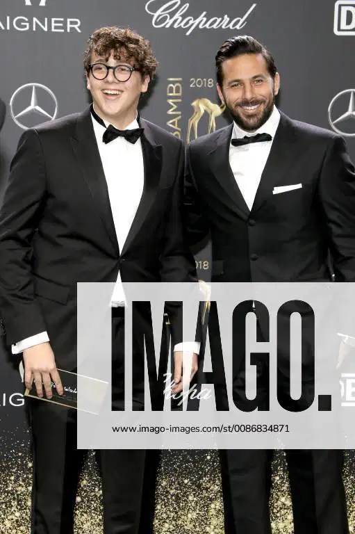 Claudio Pizarro with son Gianluca Pizarro at the 70 Bambi Award 2018 at the Stage Theater am