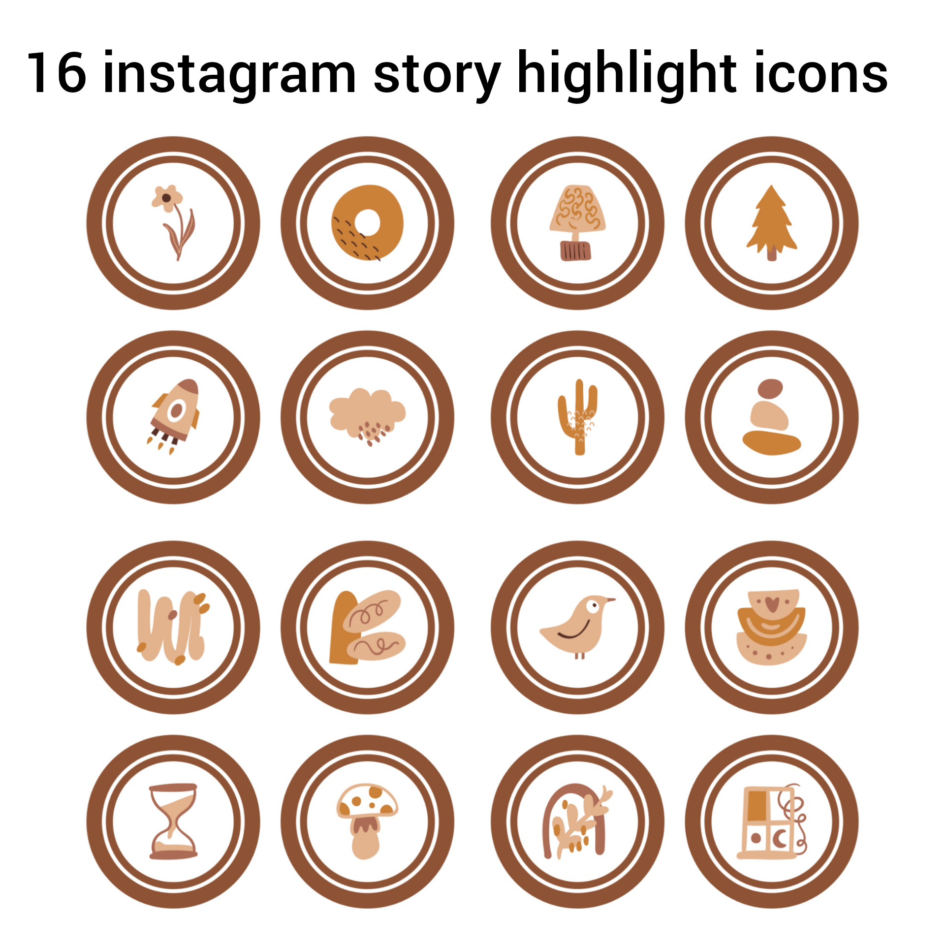 16 boho instagram story icons. Aesthetic highlight instagram Inspire Uplift