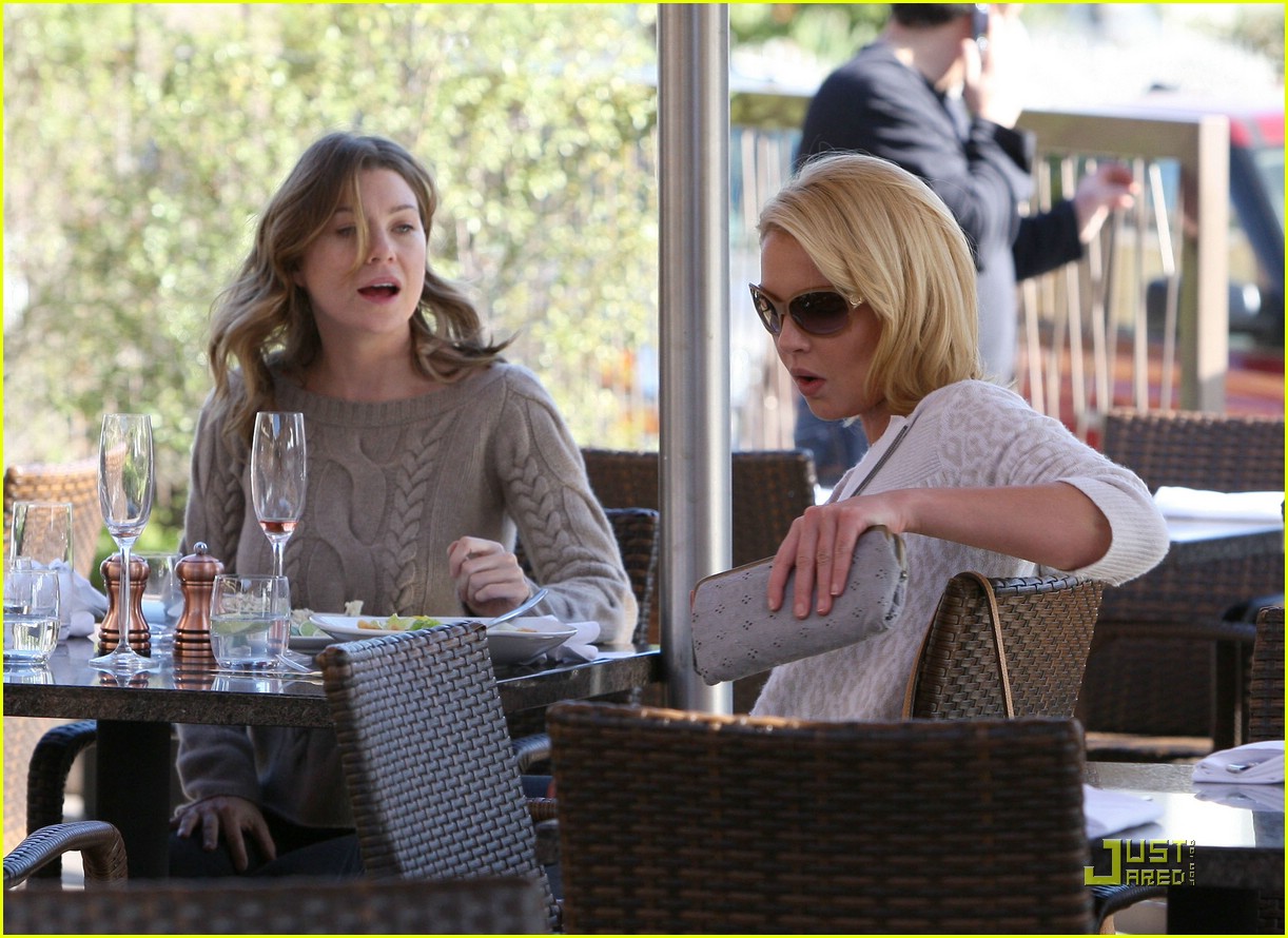 Ellen Pompeo and Katherine Heigl Munch On Lunch Photo 1702251 Ellen