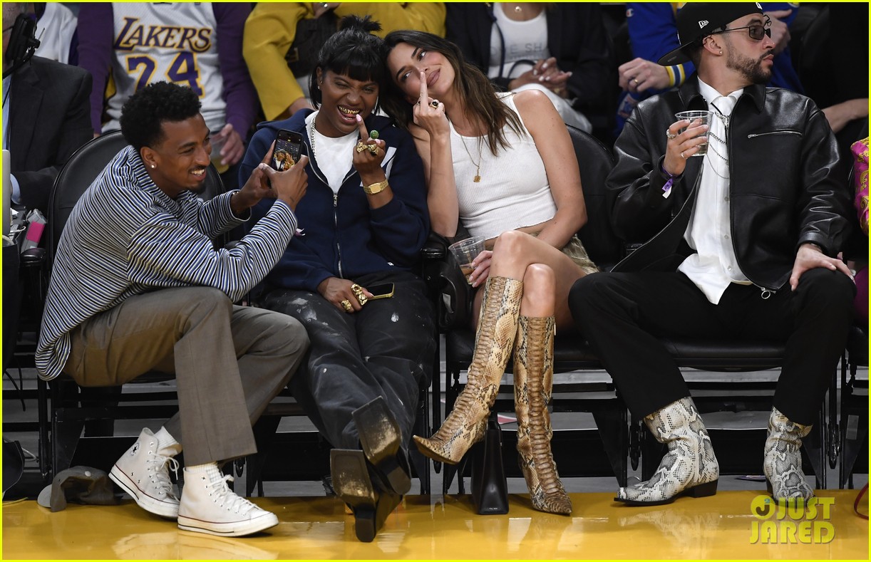 Kendall Jenner & Bad Bunny Sit Courtside at Lakers Playoff Game in Los