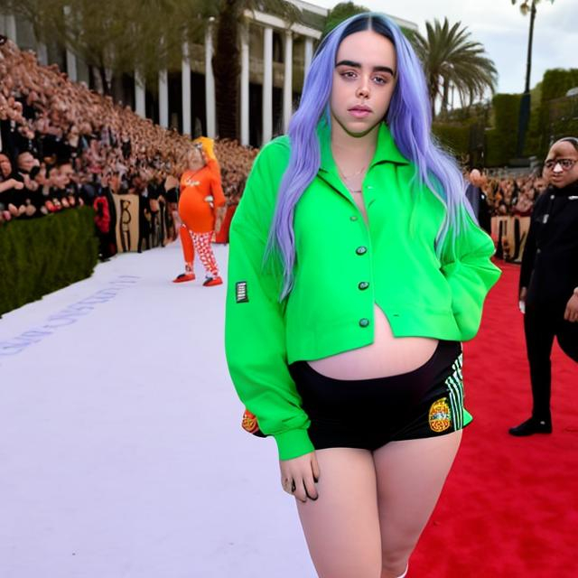 Full body pregnant billie eilish as super hot cheerl... OpenArt