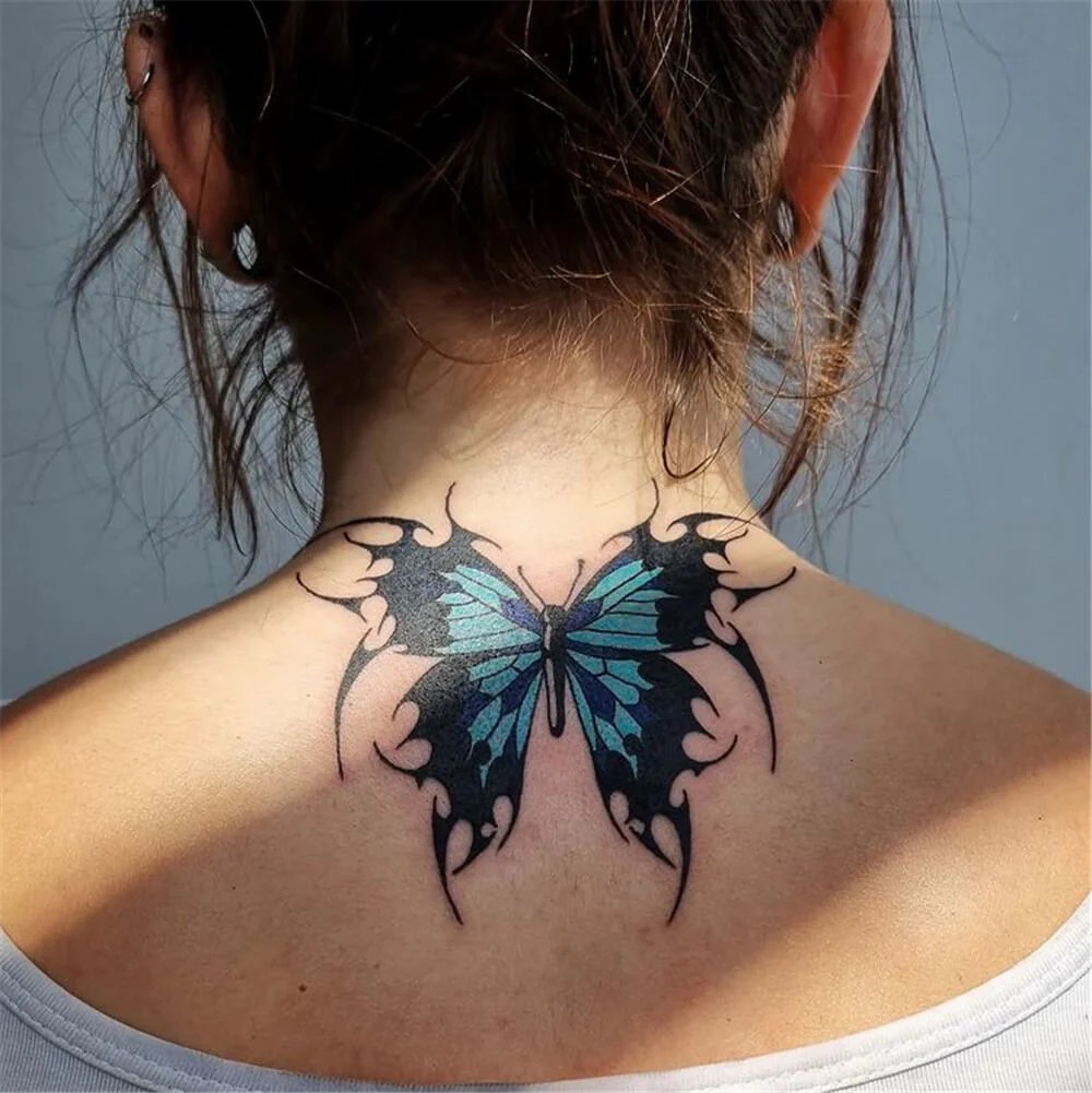 12 Beautiful Butterfly Neck Tattoos neartattoos
