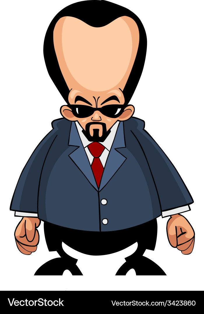 Cartoon man with a big head in a suit Royalty Free Vector