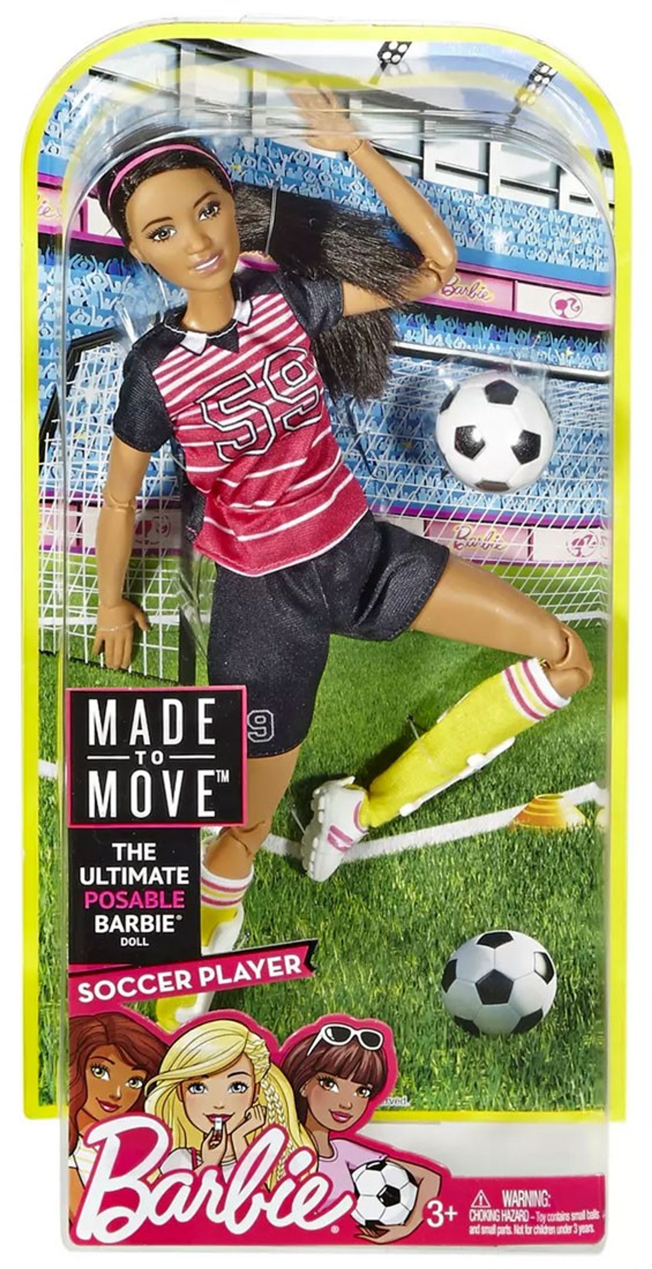 Barbie Made to Move You Can Be Anything Barbie 13.25 Doll Soccer Player