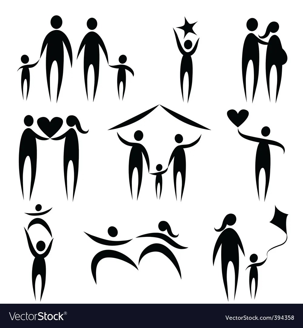 Family symbols Royalty Free Vector Image VectorStock
