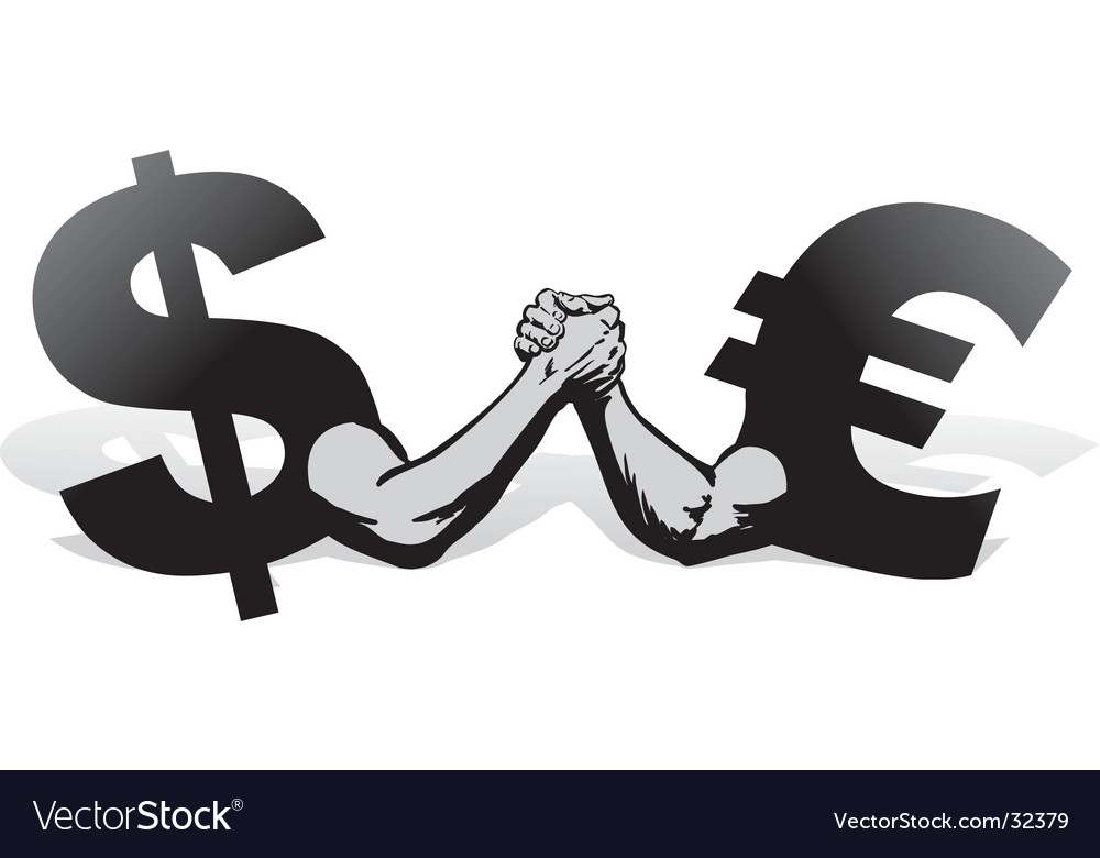 Arm wrestling money Royalty Free Vector Image VectorStock