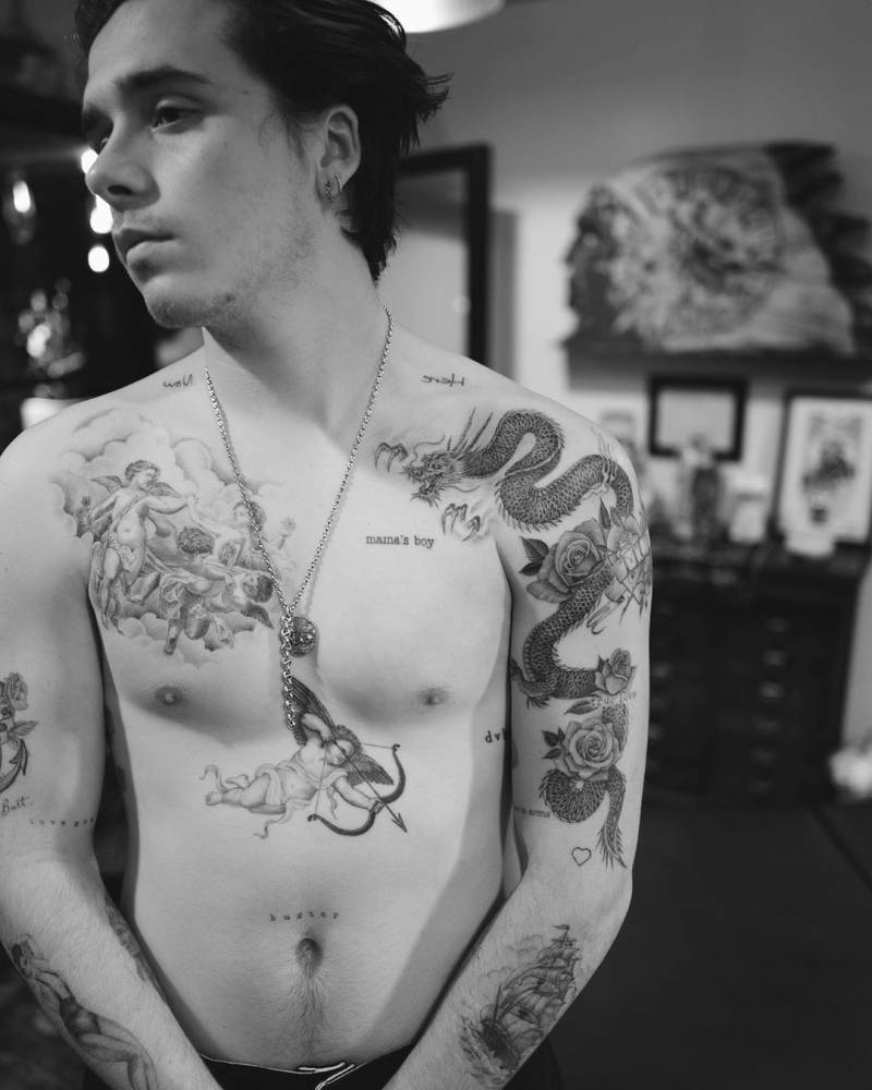 Dragon tattoo on Brooklyn Beckham.