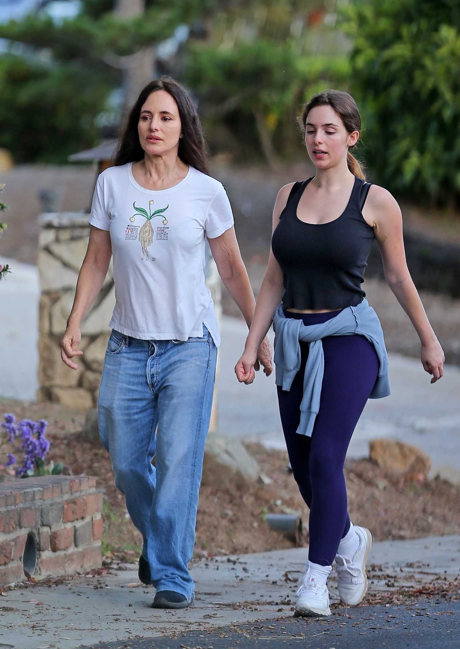 Madeleine Stowe in a White Tee Was Seen Out with Her Daughter May