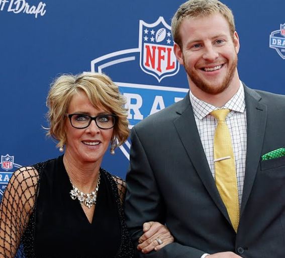 Carson Wentz with mother Cathy Domres Celebrities InfoSeeMedia