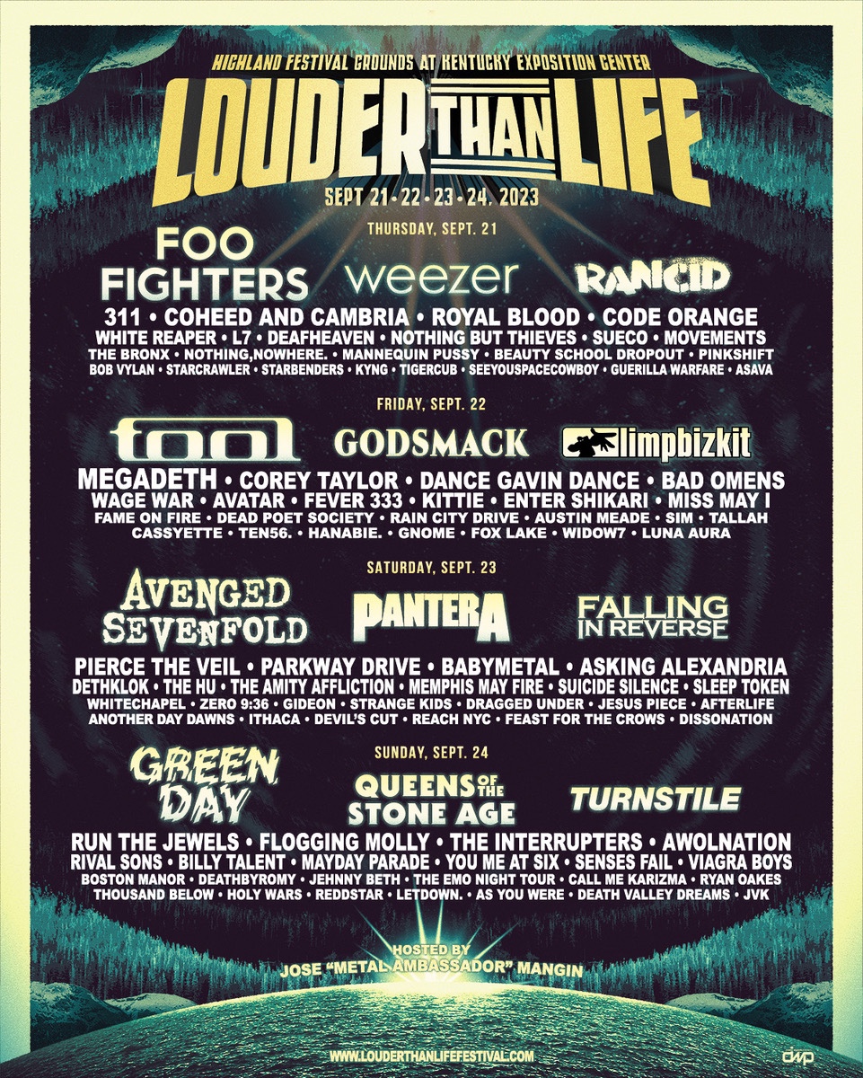 2023 Louder Than Life Festival Foo Fighters, Green Day, Tool, Pantera