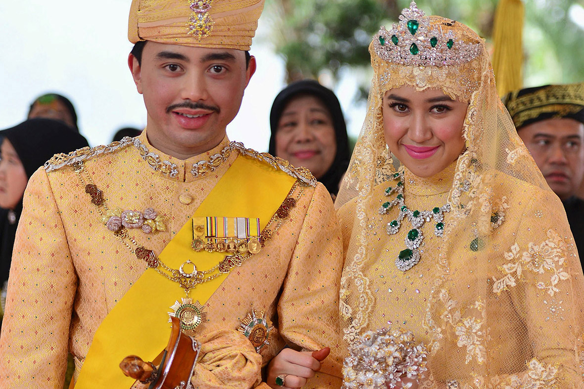 Brunei royal wedding And the bride wore gold, diamonds, rubies and