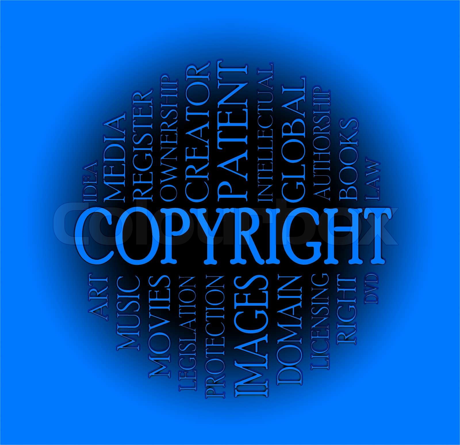 Copyright word cloud concept Stock image Colourbox