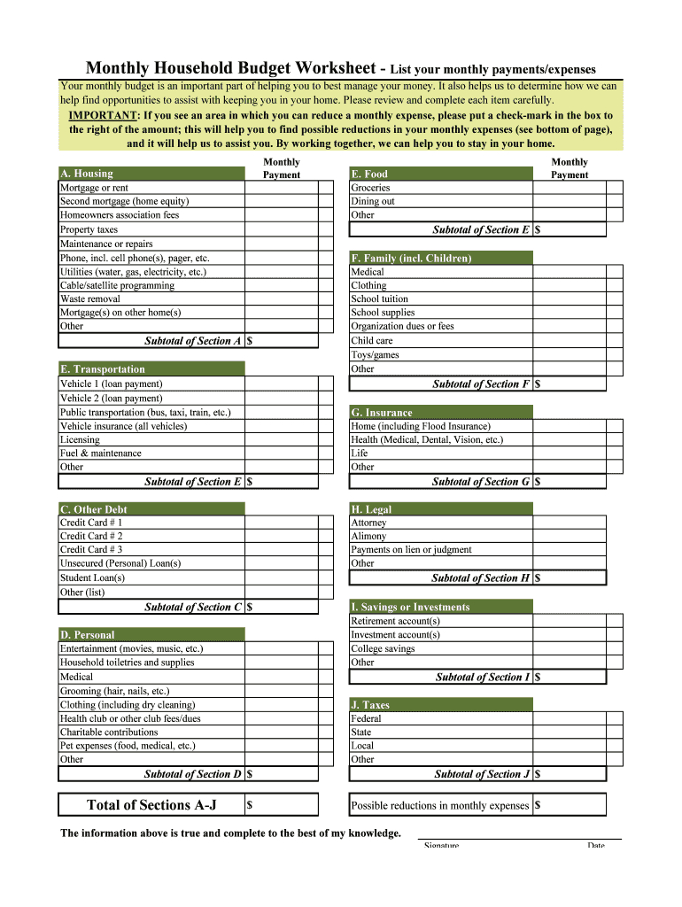 Household Budget Worksheets — db-excel.com