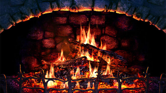 Kamin 3D Bildschirmschoner Fireplace Echter Kamin auf