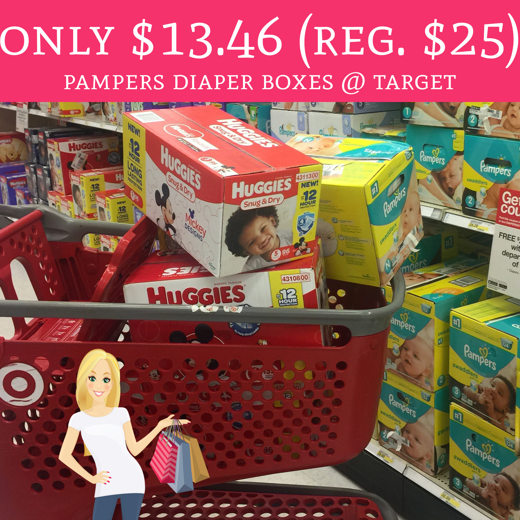 Only 13.46 (Regular 25) Pampers Diaper Boxes Target Deal Hunting Babe