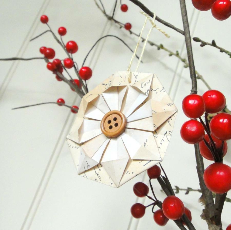 Décoration de Noël en papier origami ou kirigami
