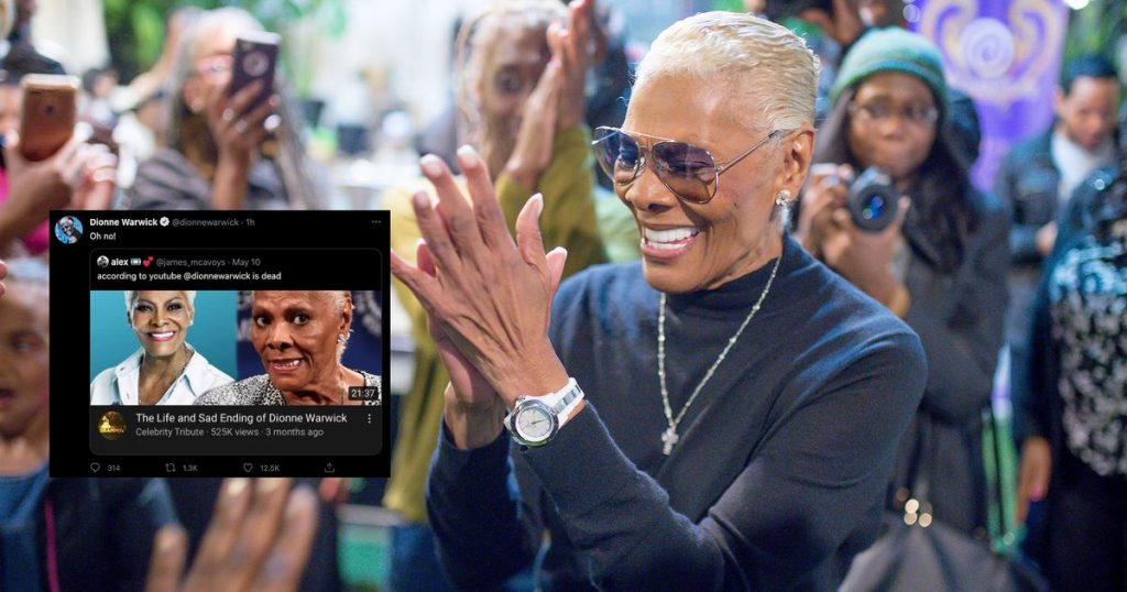 Dionne Warwick confirms on Twitter that Dionne Warwick is not dead