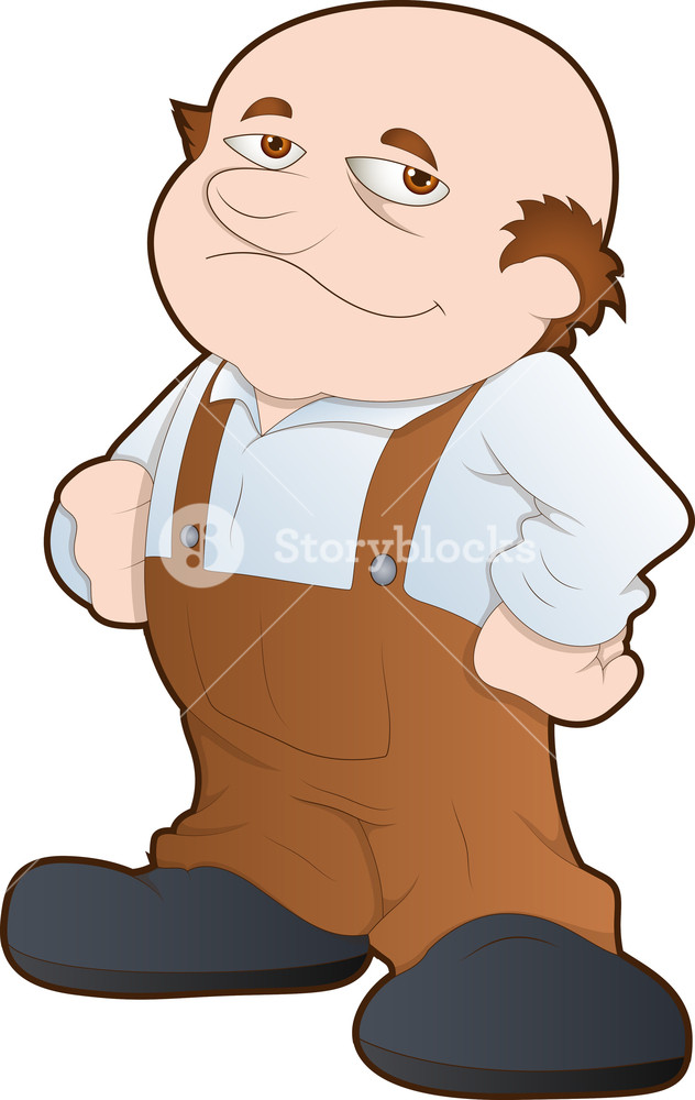 Fat Bald Man Cartoon Character RoyaltyFree Stock Image Storyblocks