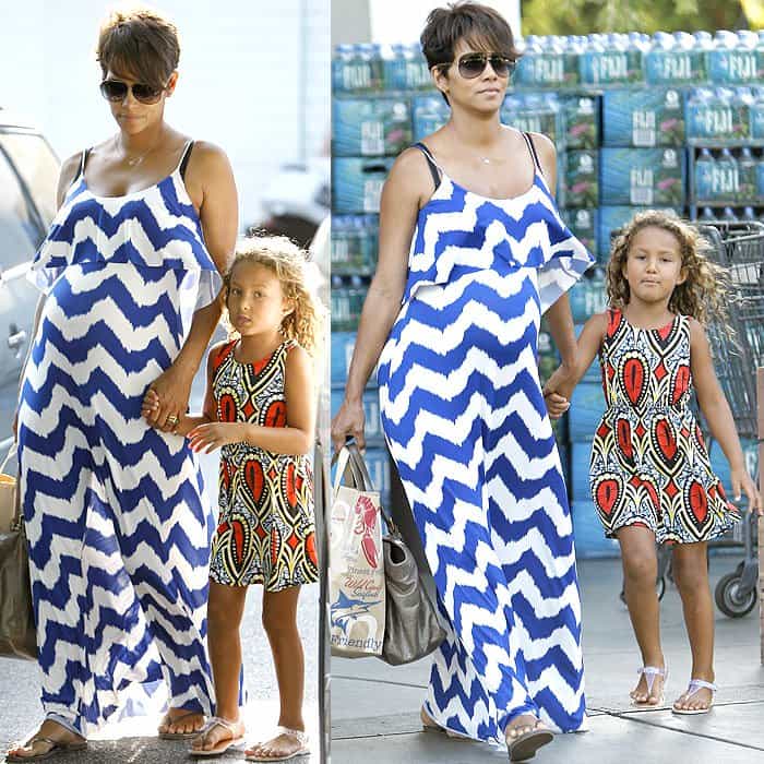 Nahla Aubry and Halle Berry Do MommyandMe in Pretty Printed Dresses