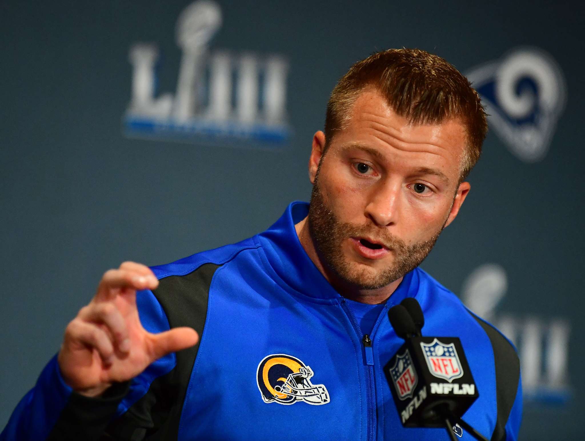 Super Bowl 2019 Sean mcvay, entrenador de los angeles rams y