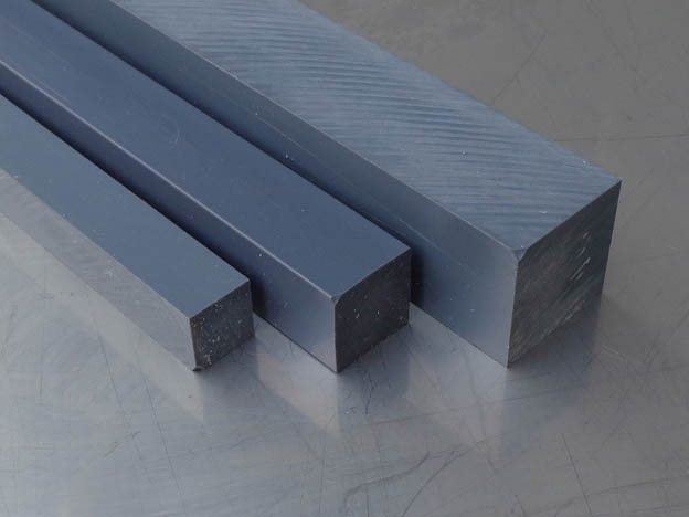PVC Vierkant 20x20mm grau Länge wählbar PVCU 4kant Stab