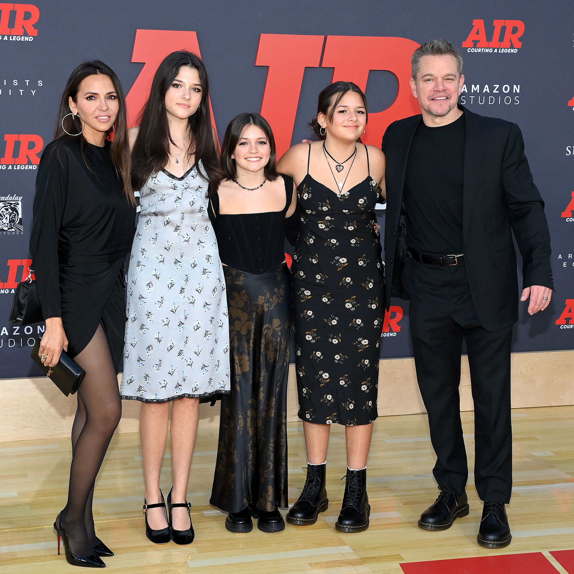 Matt Damon Poses With 3 Daughters at 'Air' Premiere Photos