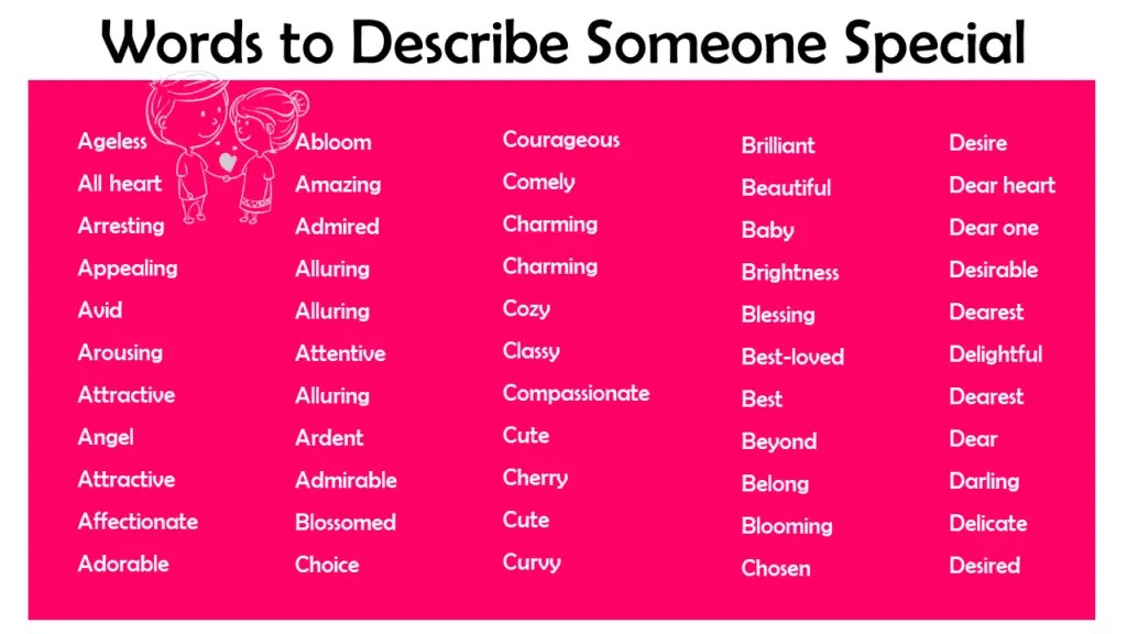 List of Words to Describe Someone Special in 2021 Engdic