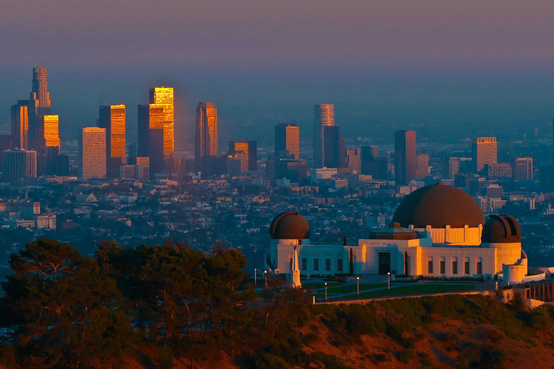 LA skyline from Griffith Observatory | Free Los Angeles