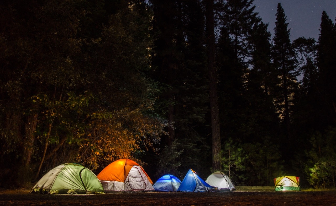 Tips for Tent Camping (several tents glow at night)