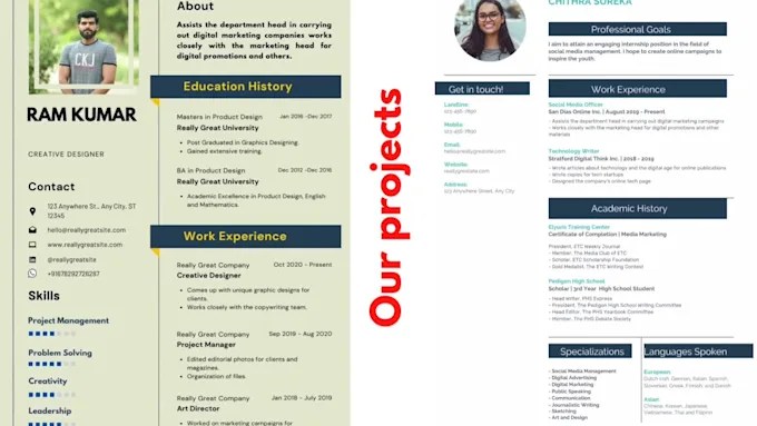 Design professional resume, cv and cover letter for you by