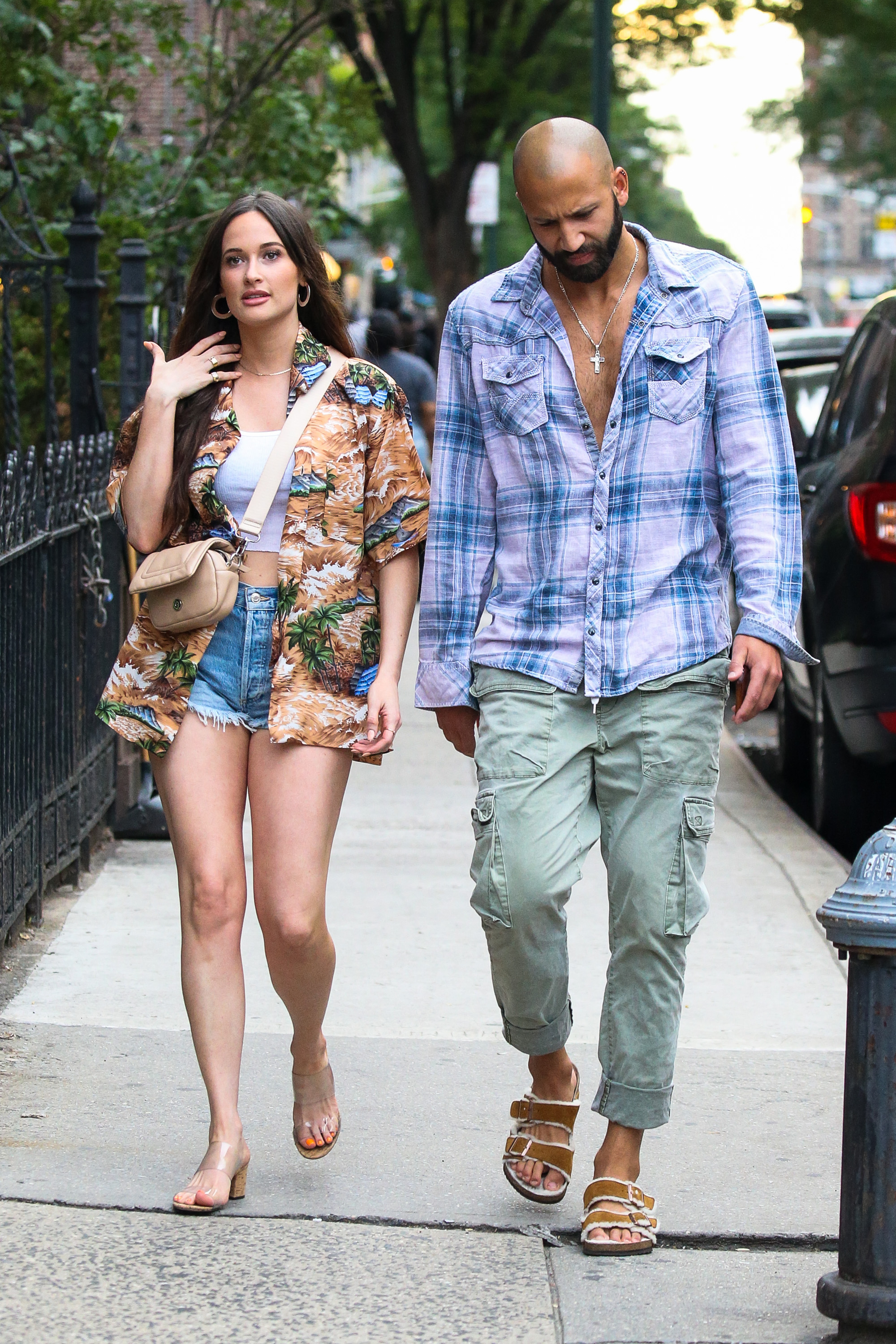 Kacey Musgraves Goes on Date Night in a Crop Top, Cutoff Shorts & See