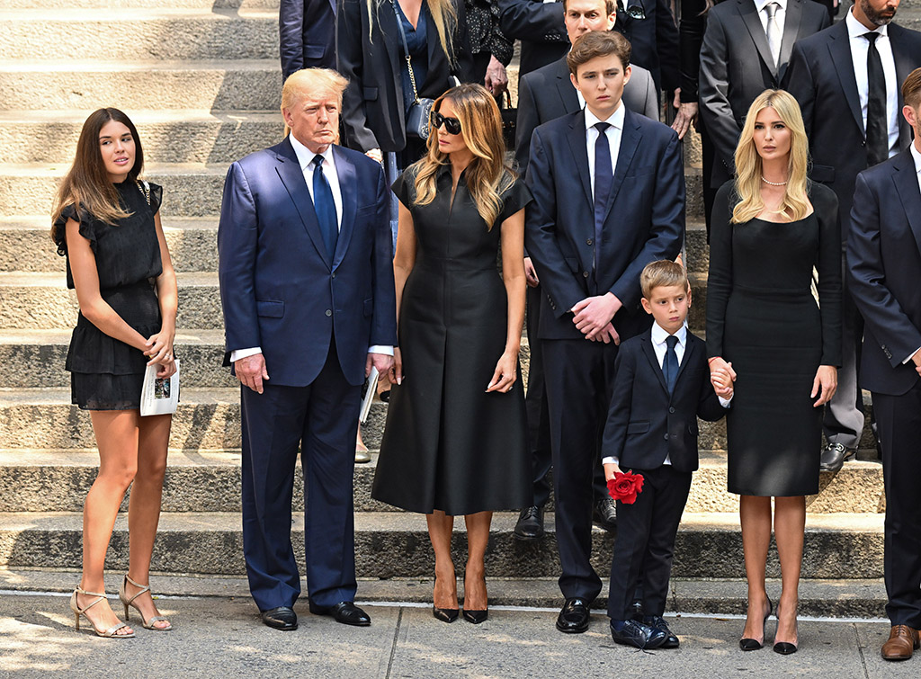 Kai Trump Wears Gold Glitter Heels to Ivana Trump Funeral Footwear News