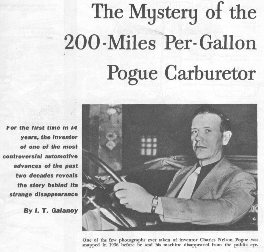 Charles Pogue Carb. ** Fuel Efficient Vehicles
