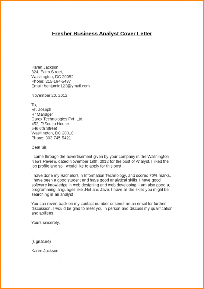 Teaching Job Application Letter Examples Preschool