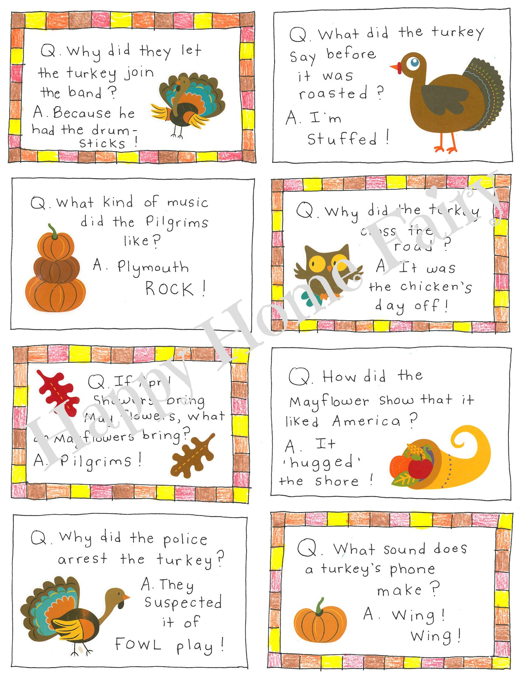 Thanksgiving Lunch Box Joke Cards Free Printable Happy Home Fairy