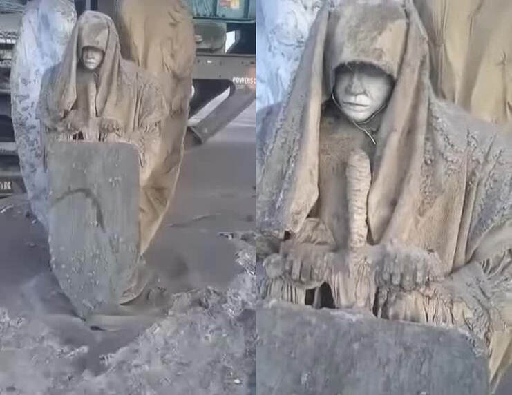 Fallen Angel with a Sword and Shield was found by Miners in Siberia