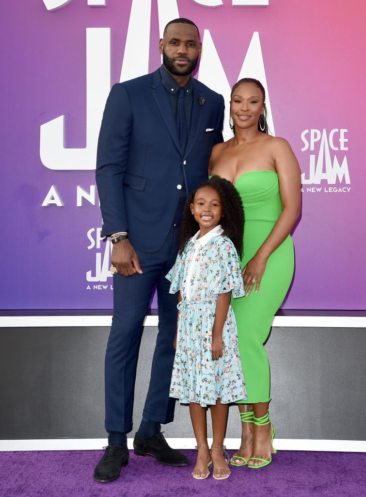 Savannah James Rocks Neon Green to The 'Space Jam A New Legacy ' Premiere