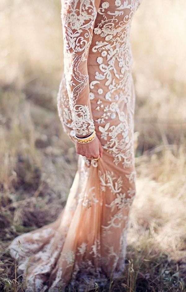 The Best Nude Lace Wedding Dress Inspiration Hey Wedding Lady