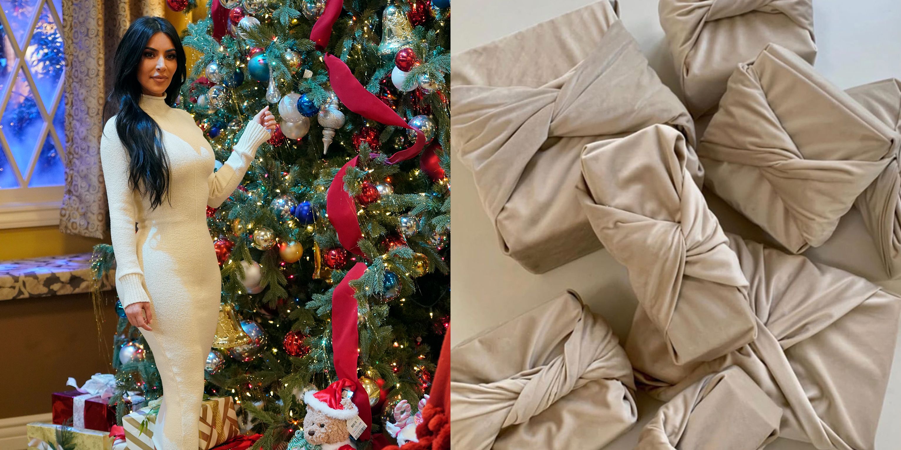 Kim Kardashian's Christmas Gifts Are Wrapped in "Creamy Velvet" Material