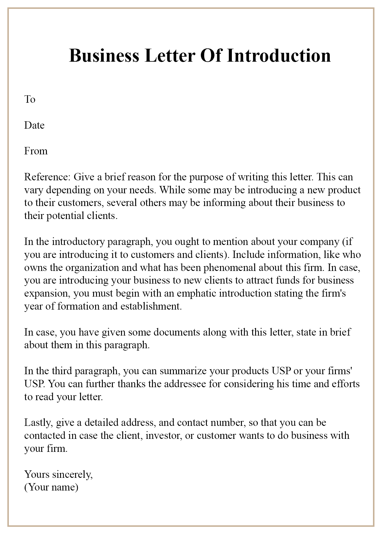 How To Write A Business Introduction Letter (With Free