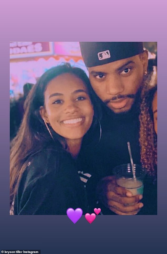 Bryson Tiller and girlfriend Kendra Bailey daughter Kelly Jade