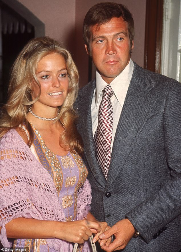 Six Dollar Man star Lee Majors poses with his pretty blonde spouse