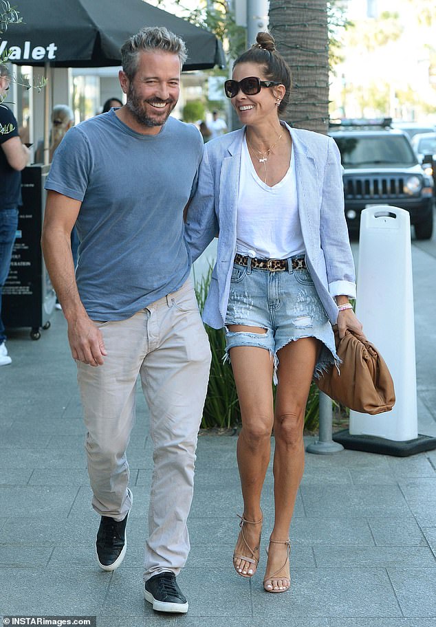 Brooke Burke and boyfriend Scott Rigsby look smitten as they lunch in