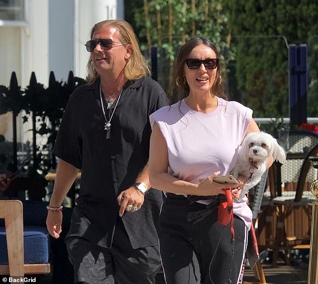 Former Page 3 girl Kathy Lloyd has lunch with husband and dog Daily