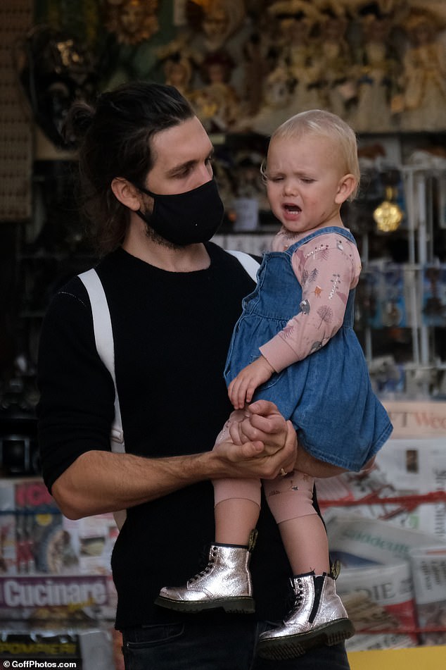 Rebecca Ferguson and husband take daughter for a stroll around Venice