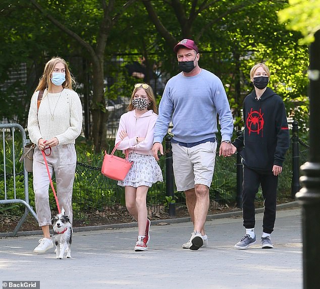 Liev Schreiber Enjoys A Family Stroll In NYC With His Kids And