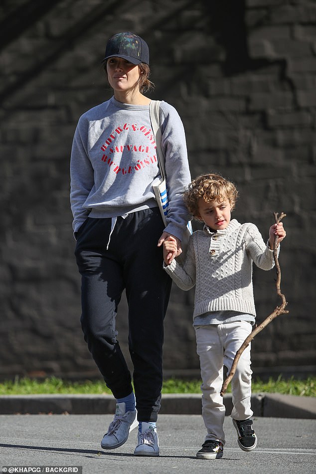 Rose Byrne enjoys a stroll in the Sydney sunshine with her son Daily